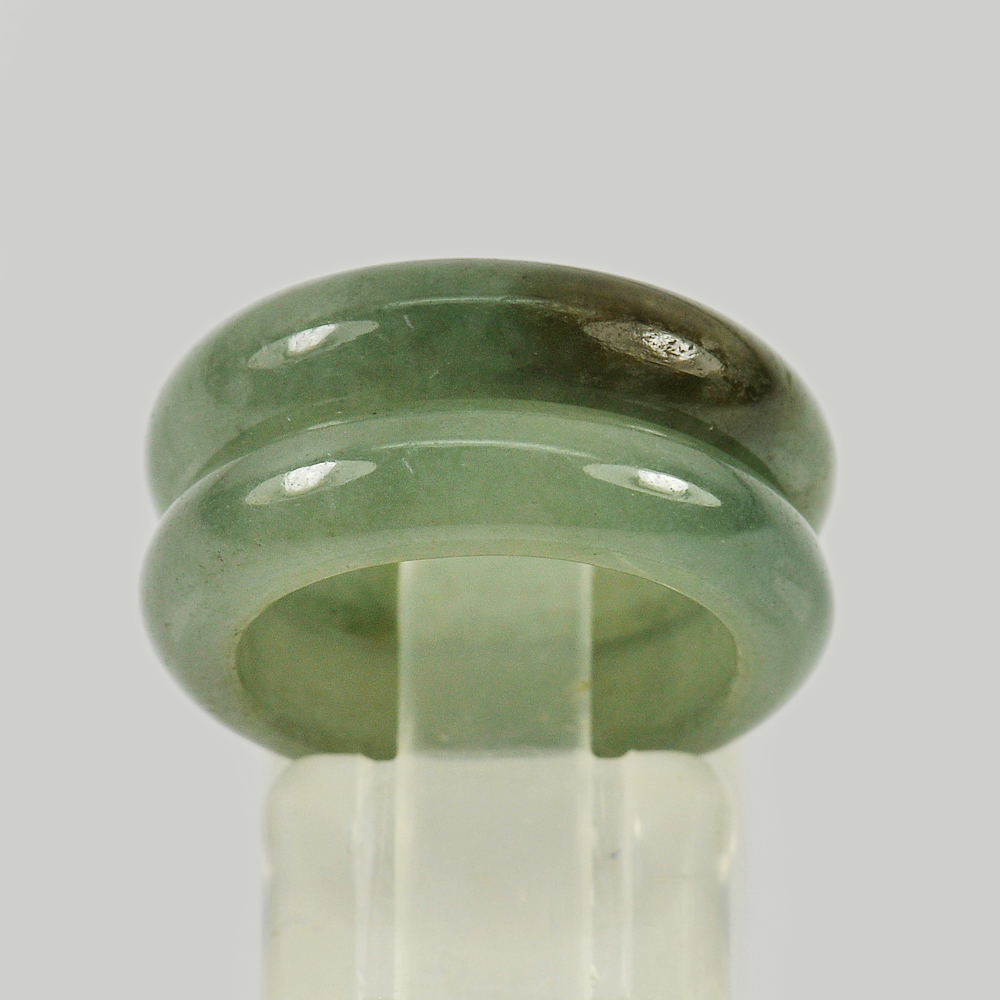 Green Jade Ring Size 4 Unheated Natural Gemstone 22.21 Ct. 2 Pcs.21x14Mm.