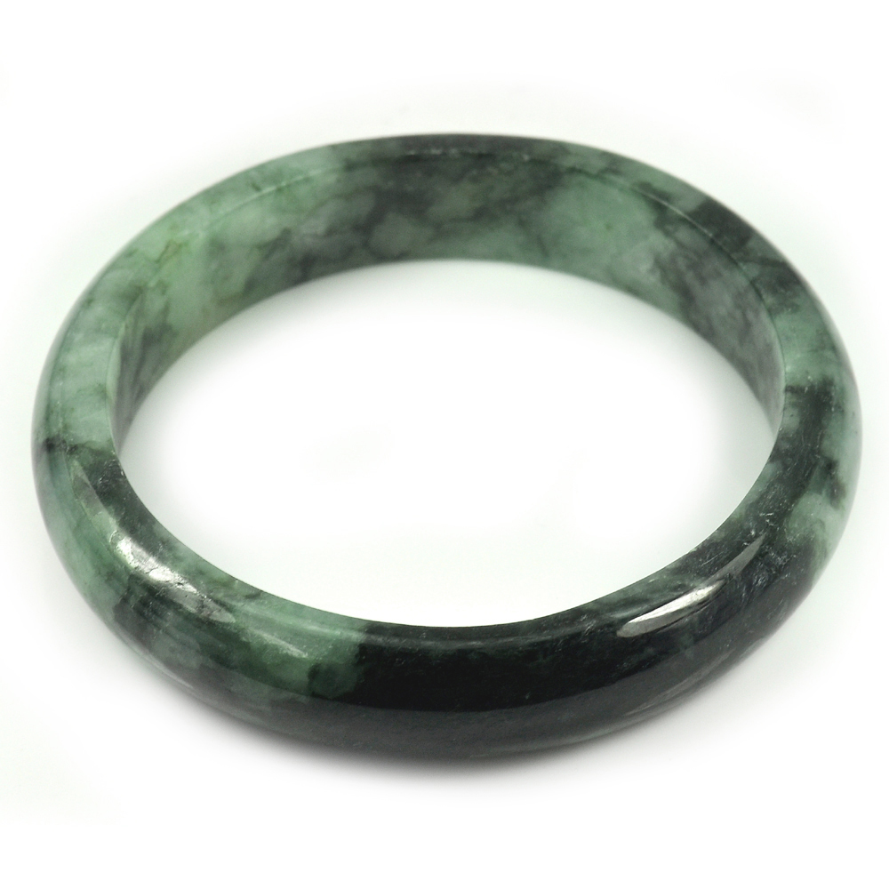 354.55 Ct. Natural Gemstone Green Color Jade Bangle Size 80x63x14 Mm. Unheated