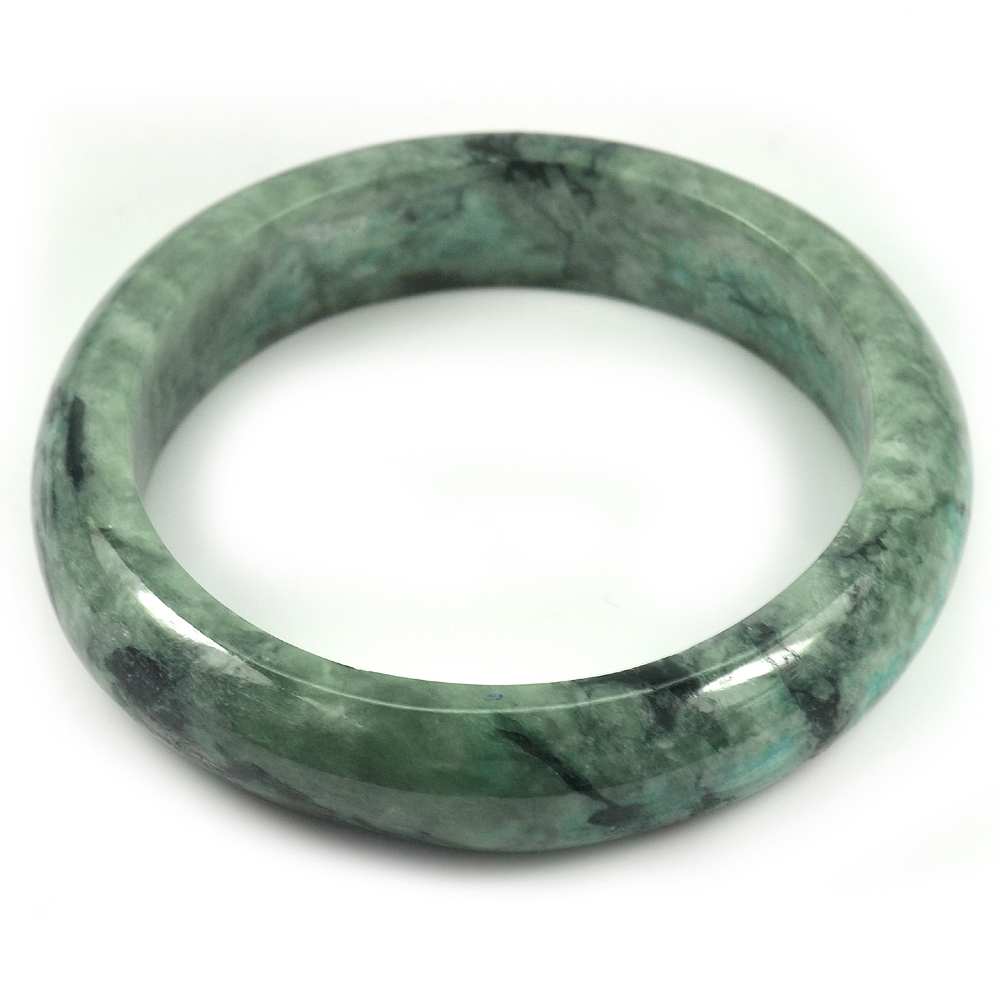 361.07 Ct. Green Jade Bangle Size 76x59x15 Mm. Natural Gemstone Unheated
