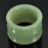 53.34 Ct. Colorful Natural White Green Ring Jade Size 9.5