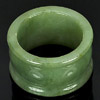 43.36 Ct. Beauteous Natural White Green Ring Jade Size 10