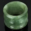 53.40 Ct. Pretty Natural White Green Ring Jade Size 9.5 Unheated