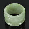 48.06 Ct. Good Natural White Green Ring Jade Size 9.5 Unheated