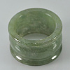 53.59 Ct. Charming Natural Green White Jade Ring Size 9.5 Unheated
