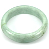 Unheated 270.87 Ct. Natural Gemstone White Green Jade Bangle Size 68x54x14 Mm.