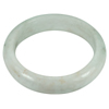 Unheated 296.73 Ct. Natural Gemstone Green White Jade Bangle Size 73x58x15 Mm.