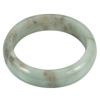 Unheated 317.57 Ct. Natural Gemstone Green White Jade Bangle Size 70x56x16 Mm.