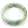 280.45 Ct. Size68x55x16 Mm. Natural Gemstone Green White Jade Bangle Unheated