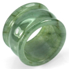 Good Color 48.08 Ct.  Natural White Green Jade Ring Size 9.5 Unheated