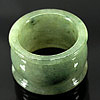 Unheated 51.68 Ct. Size 9.5 Natural White Green Jade Ring