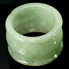 52.60 Ct. Beauty Color Natural White Green Jade Ring Size 9.5 Thailand