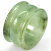 Unheated 45.07 Ct. Size 9 Natural Green White Jade Ring Thailand