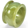Unheated 52.53 Ct. Size 9.5 Natural White Green Jade Ring