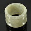 Unheated 54.75 Ct. Nice Natural Green White Jade Ring Size 9.5 Thailand