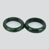 Green Black Rings Jade Size 5 Round Shape 19.78 Ct. 2 Pcs. Natural Gemstones
