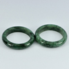 Green Black Rings Jade Size 7 Unheated 22.87 Ct. 2 Pcs. Round Natural Gemstones