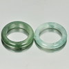 24.16 Ct. 2 Pcs. Nice Natural Gems White Green Rings Jade Size 5.5
