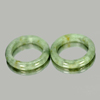 21.96 Ct. 2 Pcs. Round Natural Gems White Green Rings Jade Size 5.5