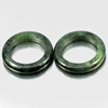 Green Black Jade Ring Size 7 Unheated Natural Gemstone 31.77 Ct. 2 Pcs.