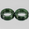 Size 7 Natural Chinese Green Black Rings Jadeite Jade 34.64 Ct. 2 Pcs. Unheated