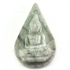 Unheated 38.59 Ct. Natural Gemstone White Green Jade Buddha Carving with Drilled