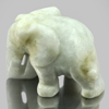 Green White Jade Elephant Carving 62.59 Ct. Natural Gemstone Unheated