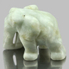 Green White Jade Elephant Carving 26 x 20 Mm.Unheated 59.14 Ct. Natural Gemstone