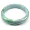 269.42 Ct. Good Natural Gemstone Green White Jade Bangle Diameter 56 Mm.