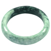 Unheated 354.74 Ct. Natural Gem Green Black Jade Bangle Diameter 59 mm.