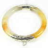 Multi-Color Jade Bangle with Silver 215.28 Ct. Diameter 65 Mm.Natural Gemstone