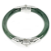 Unheated 179.80 Ct.Diameter 57 Mm.Natural Gemstone Green Jade Bangle with Silver