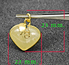 Multi-Color Natural Jade 33.23 Ct. Heart Nickel Pendant 23 x 22 Mm.