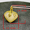 Natural Multi-Color Jade 35.19 Ct. Heart Nickel Pendant 24 x 22 Mm. Gemstone