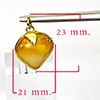 Natural Honey Jade 30.38 Ct. Heart Nickel Pendant 23 x 21 Mm. Gemstone