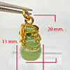 Green Jade Calabash Nickel Pendant 22 x 11 Mm. 21.56 Ct. Natural Gemstone