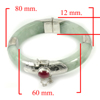 Green Jade Bangle with Silver Diameter 60 Mm. 344.10 Ct. Natural Gem Red Ruby