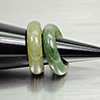 Natural Multi Color Jade 25.98 Ct. 2 Pcs Round Cabochon Rings Size 4.5 Gemstones