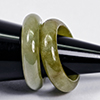 Natural Multi Color Jade 21.84 Ct. 2 Pcs Round Cabochon Rings Size 4.5 Gemstones