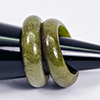 Natural Multi Color Jade 27.68 Ct. 2 Pcs Round Cabochon Rings Size 4.5 Gemstones