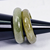Natural White Green Jade 23.30 Ct. 2 Pcs. Round Rings Size 4.5 Gemstones