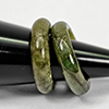 Natural Multi Color Jade 22.84 Ct. 2 Pcs Round Cabochon Rings Size 4.5 Gemstones
