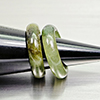 Natural Multi Color Jade 23.68 Ct. 2 Pcs Round Cabochon Rings Size 4.5 Gemstones