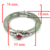 Green Jade Bangle with Silver Diameter 55 Mm. 297.44 Ct. Natural Gemstone Ruby