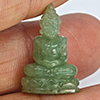 Natural Genuine Green Jade 12.19 Ct. Buddha Carving Shape 21 x 13.8 Mm Gemstone from Thailand
