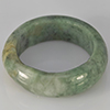Natural Genuine Mutil-Color Green Jade 21.85 Ct. Round Cabochon Ring Size 9 Gemstone from Thailand