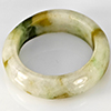 Natural Genuine Mutil-Color Green Jade 23.60Ct. Round Cabochon Ring Size 9 Gemstone from Thailand