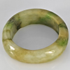 Natural Genuine Mutil-Color Green Jade 25.85 Ct. Round Cabochon Ring Size 9 Gemstone from Thailand