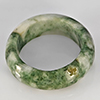 Natural Genuine Mutil-Color Green Jade 24.60 Ct. Round Cabochon Ring Size 9 Gemstone from Thailand