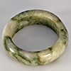 Natural Genuine Mutil-Color Green Jade 28.05 Ct. Round Cabochon Ring Size 10 Gemstone from Thailand