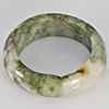 Natural Genuine Mutil-Color Green Jade 23.70 Ct. Round Cabochon Ring Size 9.5 Gemstone from Thailand